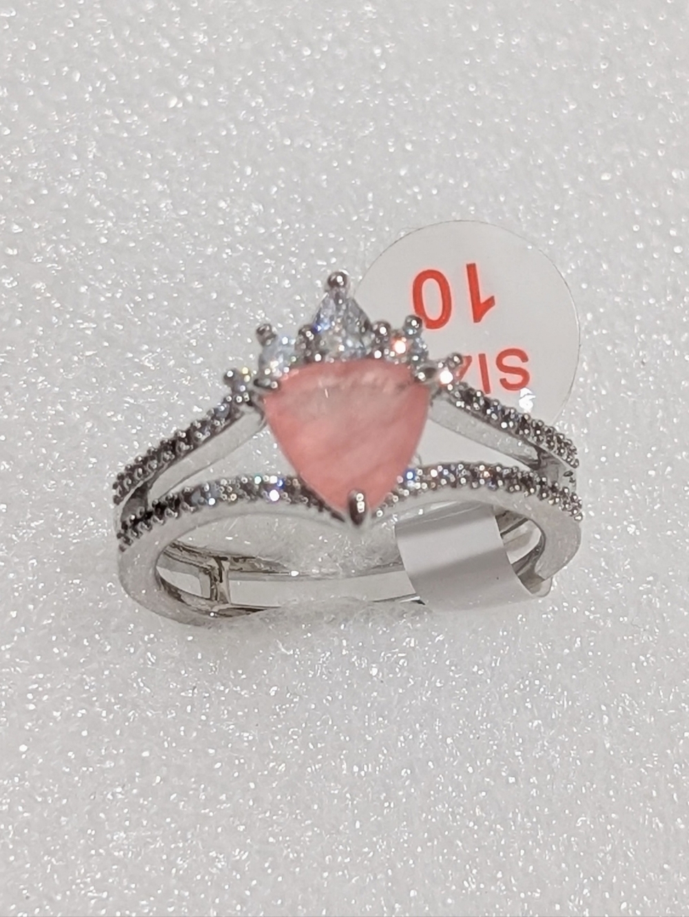 NWT Bomb Party "A Heart On Fire" Genuine Rose Quartz Crystal Accents Sz 10 Ring